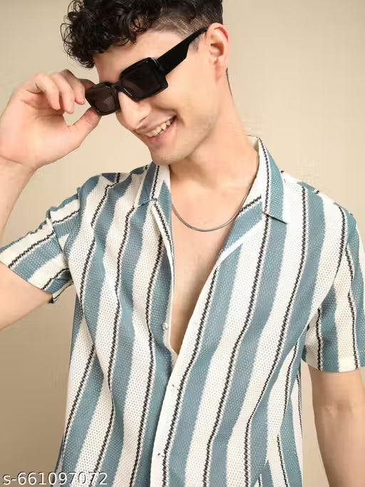 Men's Cotton Blend half Sleeve Mint green Shirt for men.