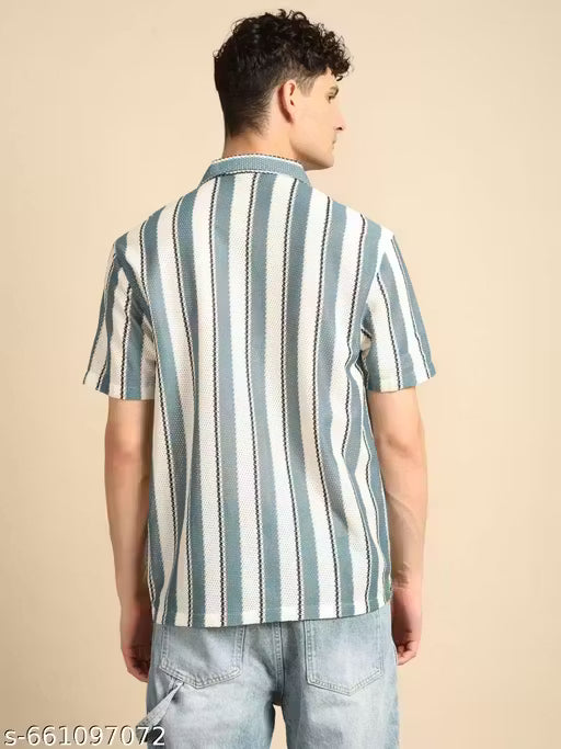 Men's Cotton Blend half Sleeve Mint green Shirt for men.