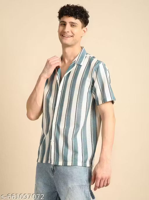 Men's Cotton Blend half Sleeve Mint green Shirt for men.