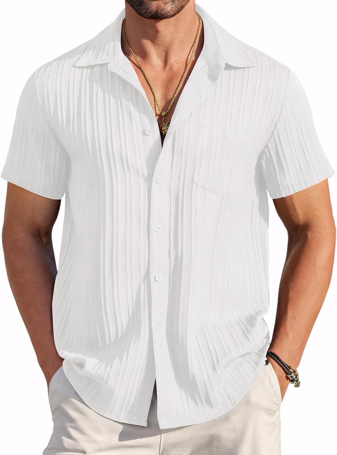 “Premium Cotton Striped Shirt Lightweight. Breathable. Effortless Style.”
